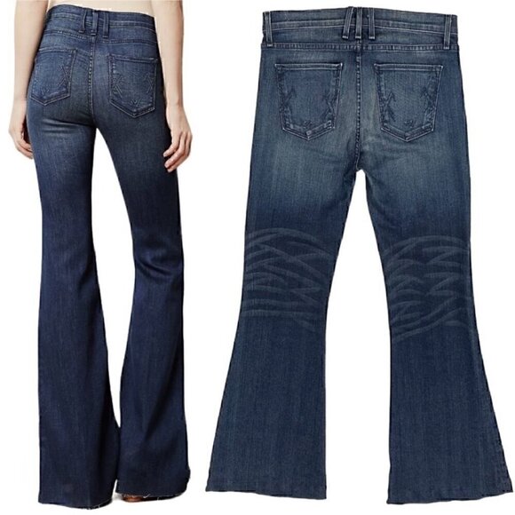 EUC Anthropologie McGuire Denim Majorelle Flare Jeans in Sleeping Gypsy - Sz 27 - Picture 2 of 10